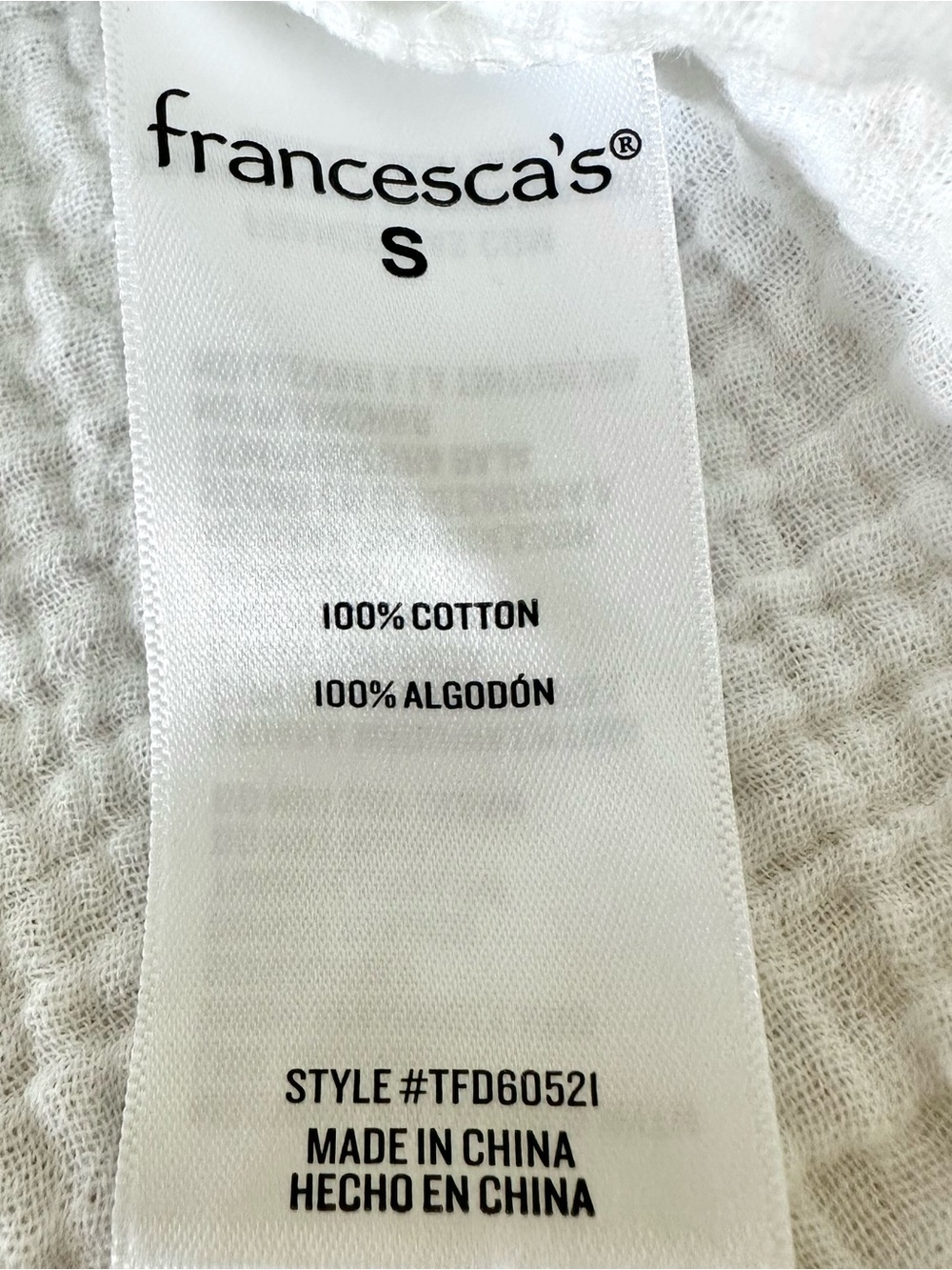 Francesca’s Audrey Parks White Button Down Shirt Beach Wear 100% Cotton - Picture 6 of 10